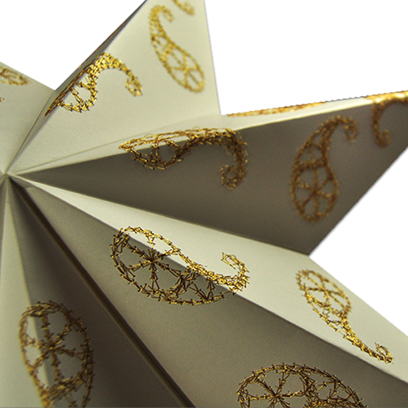 18" Fantastic Embroidery Paper Ornaments 7 Points Star Paper Lantern for Christmas Party Decoration