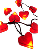 Garland red paper sweet heart shape LED battery string lights for party & event deco.