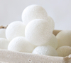 10 LED WHITE ROUND TEXTURE COTTON BALL STRING LIGHT, BATTERY OPERATED