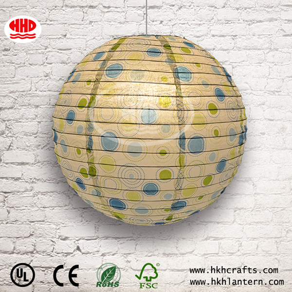 Chinese Supplier Christmas Paper Crafts Paper Lampshades Hanging Round Printed Paper Lanterns