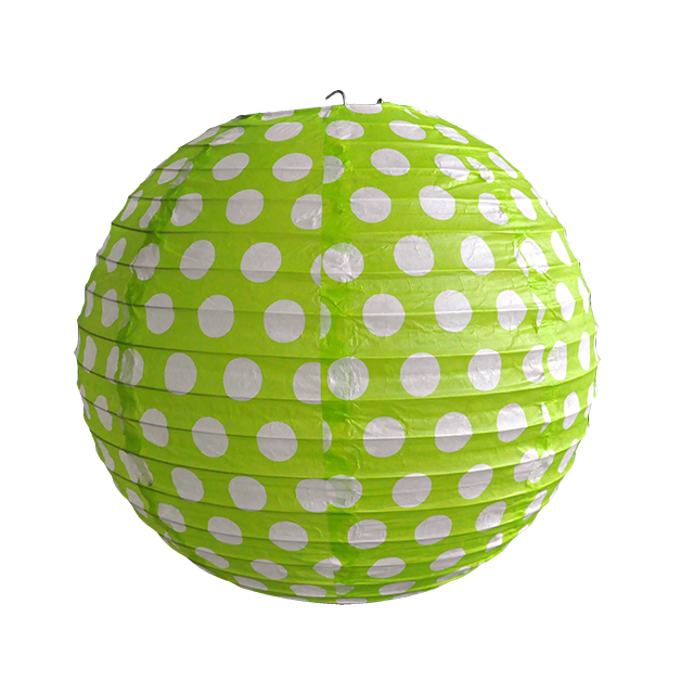 Event And Party Supplies Round Green Dots Paper Lantern