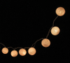 10 LED WHITE ROUND TEXTURE COTTON BALL STRING LIGHT, BATTERY OPERATED