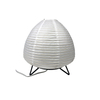 White Egg Handmade Metal Base Supporting Paper Fold Shade Table Lamp 